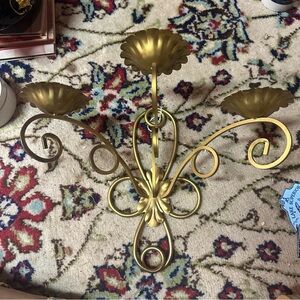 Vtg | Brass Floral Candelabra